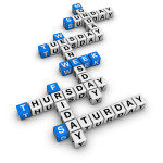 weekdays (from blue white 3D crossword series)